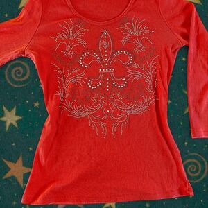 Unbranded Women's Red and Orange Shirt